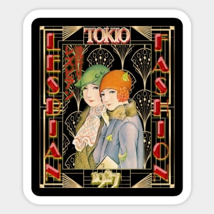 Lesbian fashion Tokio roaring twenties art deco - japanese Sticker